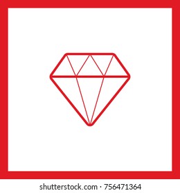 Diamond jewelry line vector icon