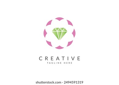 Diamond jewelry logo design vector.