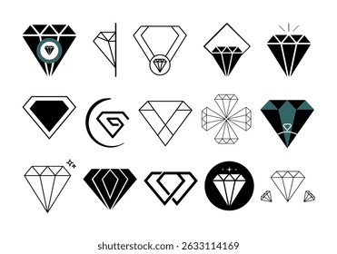 Diamond Jewelry Logo Element Set