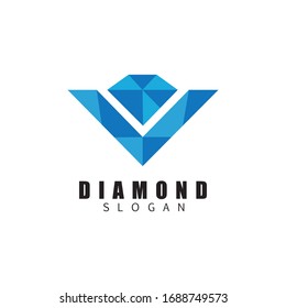 Diamond  jewelry Logo Template vector icon illustration design