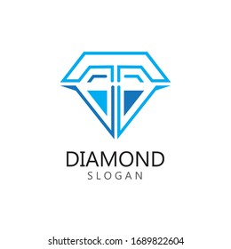 Diseño de ilustración vectorial de la plantilla de logotipo de joyas de diamantes