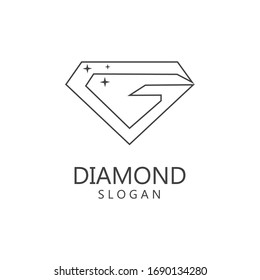 Diseño de ilustración vectorial de la plantilla de logotipo de joyas de diamantes
