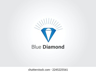 Diamond jewelry Logo Template vector icon illustration design. Diamond logo design, blue diamond graphic vector icon.