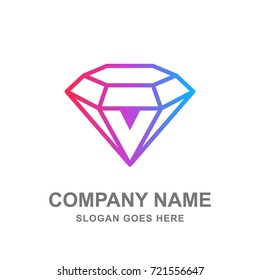 Diamond Jewelry Logo Vector Icon