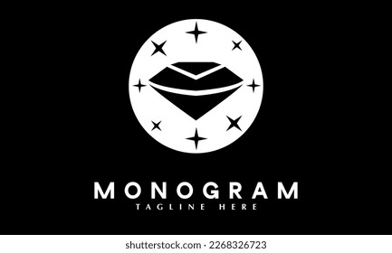 Diamond Jewelry stone abstract monogram vector logo template