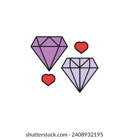 diamond jewelry vector type icon
