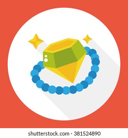 diamond jewlery flat icon