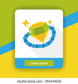 diamond jewlery flat icon