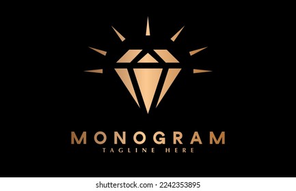 Diamond jewlery logo vector monogram template