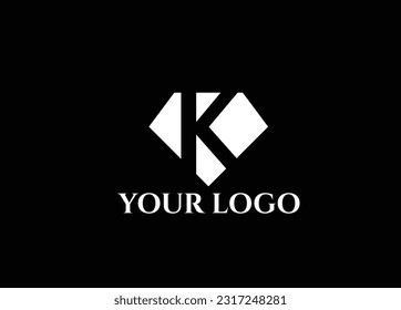 diamond with K editable logo vector Icon eps 10 