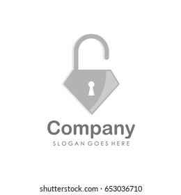 Diamond key hole icon logo design vector