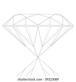 Diamond Key line Drawing