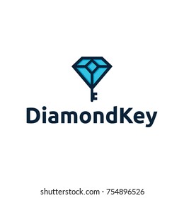 Diamond Key Logo Design. Properties Logo. Diamond Logo Vector.