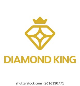 diamond king flat minimalist logo design