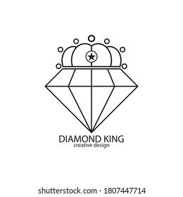 Diamond king logo design template vector illustration
