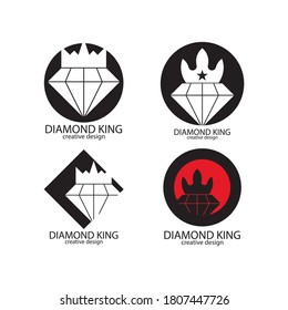 Diamond king logo design template vector illustration
