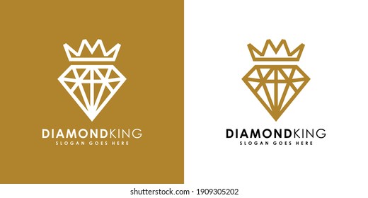 diamond king logo design vector