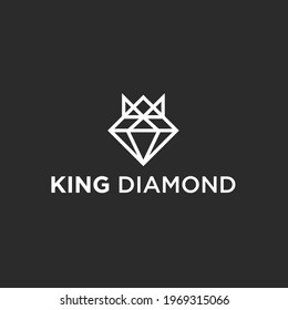 diamond king logo design vector illustration