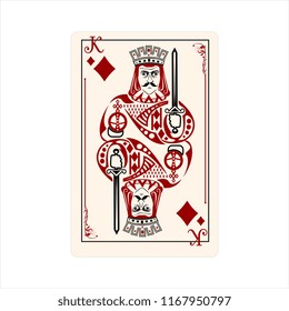 diamond king playing cards symbol poker tools game style red royal 