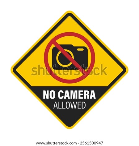 Diamond label sign no camera, record video is prohibited, no take picture allowed