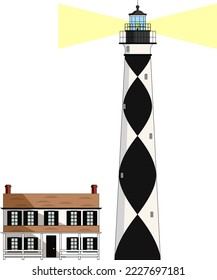 Faro de Diamond Lady, imagen vectorial de Carolina del Norte