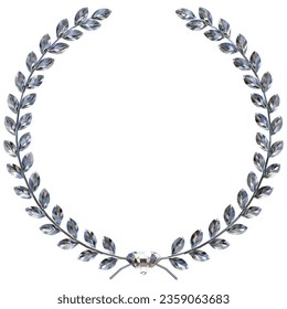 Diamond laurel emblem brilliant cut vector illustration