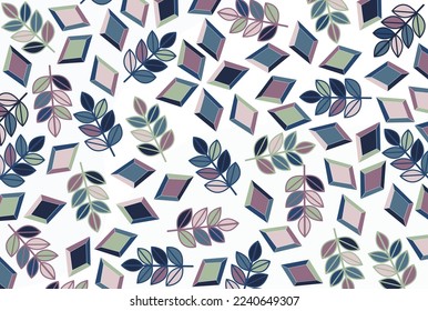 Diamond and leaf pattern pastel color vector graphic illustration design wallpaper background collection