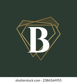 Diamond Letter B and jewelry logo design vector