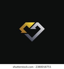 Logo de la letra M del diamante, sencillo y moderno. Adecuado para cualquier negocio.