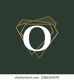 Diamond Letter O and jewelry logo design vector