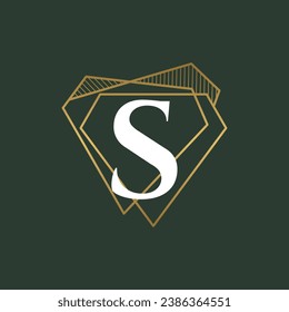 Diamond Letter S and jewelry logo design vector