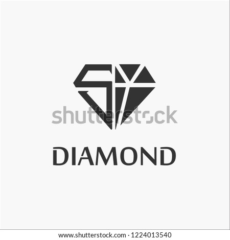 Diamond With Letter S logo design Template