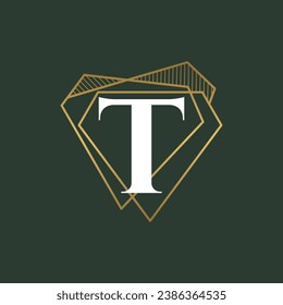 Diamond Letter T and jewelry logo design vector