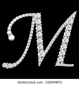diamond letters with gemstones
