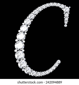 diamond letters with gemstones