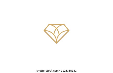 Diamond Line Art Geometry Logo Icon Vector