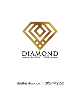 Diamond line art geometry logo icon vector.