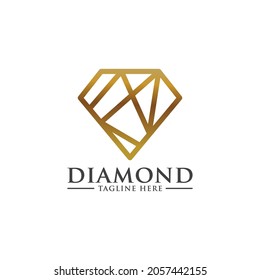 Diamond line art geometry logo icon vector.