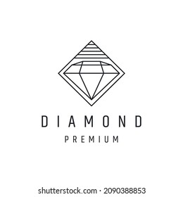 icono de geometría de arte de línea de diamante vector de fondo blanco