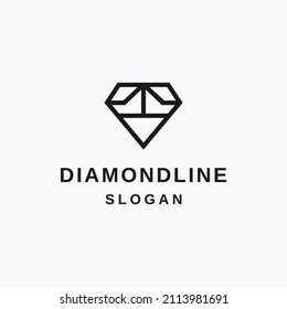 diamond line art geometry logo icon vector