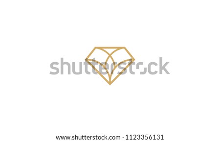 diamond line art geometry logo icon vector
