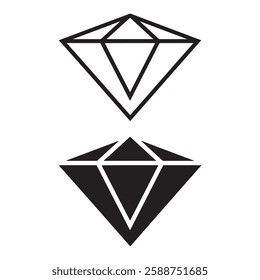 diamond line art icon vector illustration
