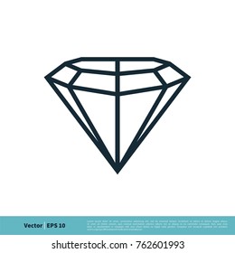 Diamond Line Art Icon Vector Logo Template Illustration Design. Vector EPS 10.