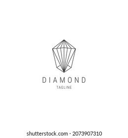 Diamond line art logo design template - vector