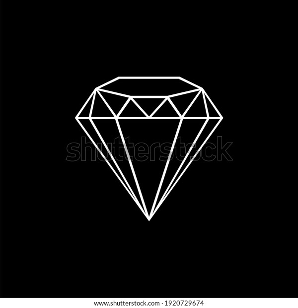 Diamond Line Art Sillhouette Vector Illustration Stock Vector (royalty 