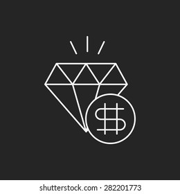 diamond line icon