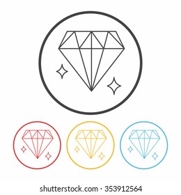 diamond line icon
