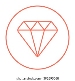Icono de línea de diamante.