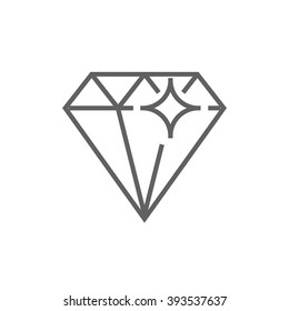 Icono de línea de diamante.