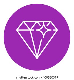 Icono de línea de diamante.